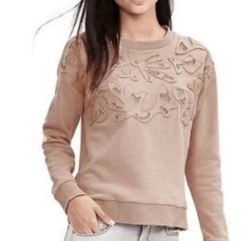 Banana Republic Women's Blush Sweater with Textured Accents